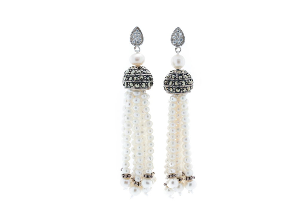 Fresh Water Sea Pearls with Marcasite